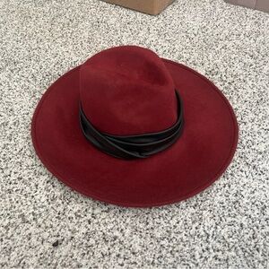 Elegant Burgundy Hat with Black Band